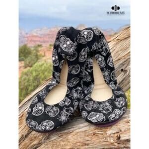 Storehouse Flats size 8 Black Suede Sugar Skulls - 0032